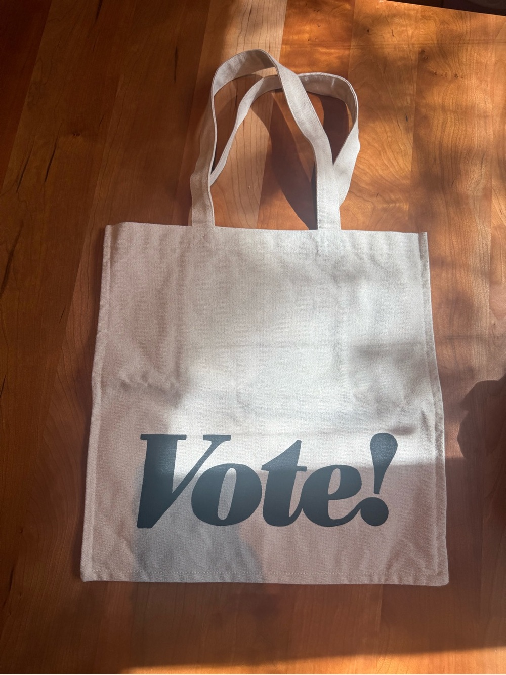 White 'Vote!' Canvas Tote Bag - Unbranded Statement Shopper
